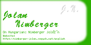 jolan nimberger business card